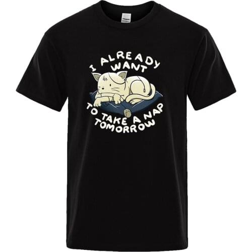 Cat Playing With A Mouse On Its Stomach Print Men Tshirts Casual Summer Clothing Regular Tshirts Man Oversized Fashion T Shirts