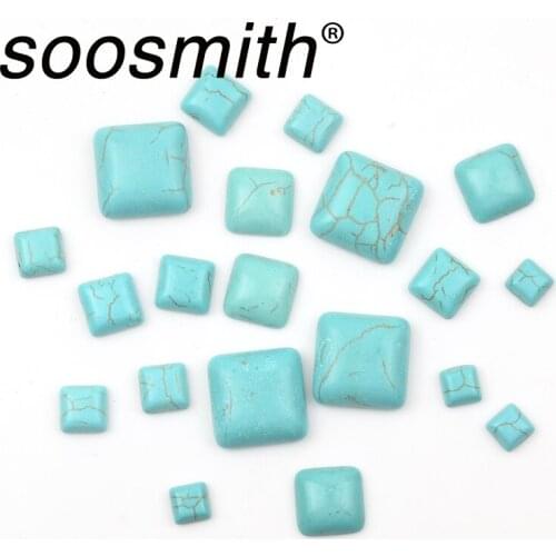 Non-porous patch Turquoise Square Patch Beads Stone Beads For Jewelry Making DIY Bracelet Necklace Accessorie Wholesale
