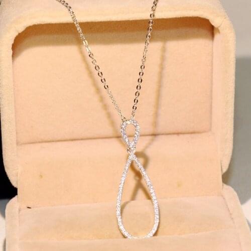 Classical Korean Original Brand Hand Made Luxury Jewelry 925 Sterling Silver Pave AAA CZ Letter Pendant Necklace With Chain Gift