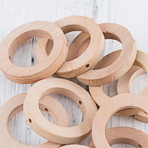 25*8MM Teether DIY Crafts Wooden Rings Small Wood Chewable Teething Toys Baby Nursing Accessories 5PCS Unpainted Handmade Ring