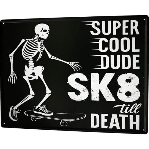 SINCE 2004 Tinplate Retro Skeleton Skate
