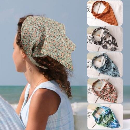 Hair Scarf Headbands Tie Dye Floral Soft Stretch Headband Triangles Hair Scarves Hair Accessories for Women Girls LL@17