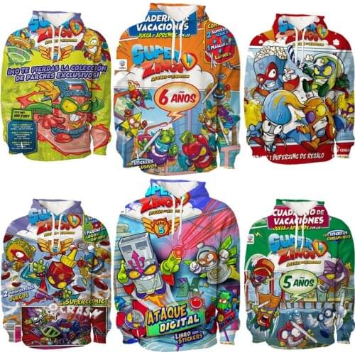 Anime Game Super Zings 3D Printed Hoodies Winter Long Sleeve Cool Sweatshirts Boys Girls Superzings 3D Harajuku Cartoon Pullover