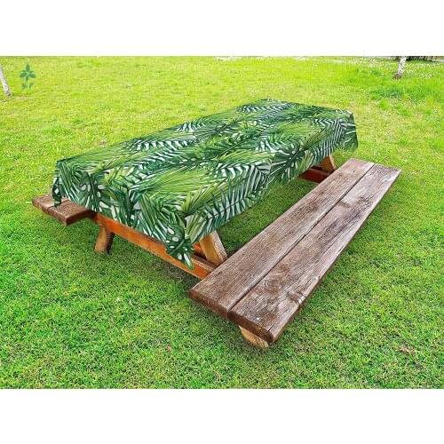 Outdoor Tablecloth Tropical Exotic Banana Forest Palm Leaf Design To Decorate The Picnic Party Restaurant