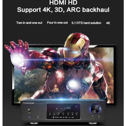 KYYSLB 900W 4-16ohm 220V 5.1 Fever Bluetooth Amplifier Household High Power Hifi Digital Subwoofer Post-level Karaoke Amplifier