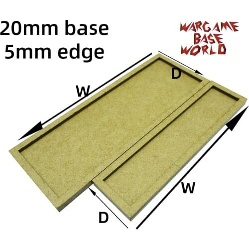 Wargame Base World - MDF wargame Movement Tray - 20mm bases with 5mm edge