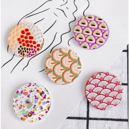 DIY jewelry accessories round and wind fish scale acrylic patch pendant jewelry accessories materials