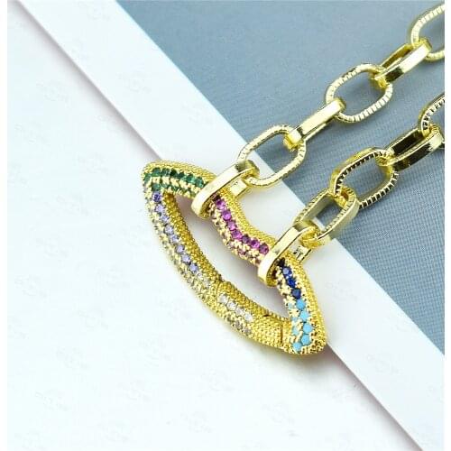 Fashion Pearl Lips Heart Enamel Metal Pendant Necklace for Women Girls Trendy Rainbow CZ Cubic Zircon Necklace Wedding Jewelry