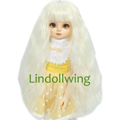 1/3 BJD Wig Blyth Pullip Dal DD SD LUT Dollfie Doll Wig 8-9 9-10inch Long Light Blonde Hair