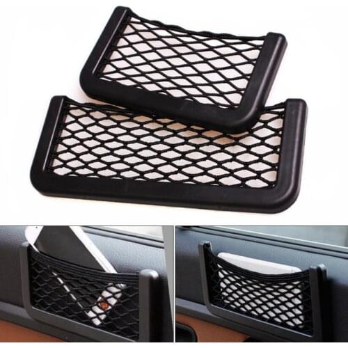 1Pcs Car Organizer Storage Bag Auto Paste Net Pocket Phone Holder Car Accessories 20*8CM 8*15CM Universal