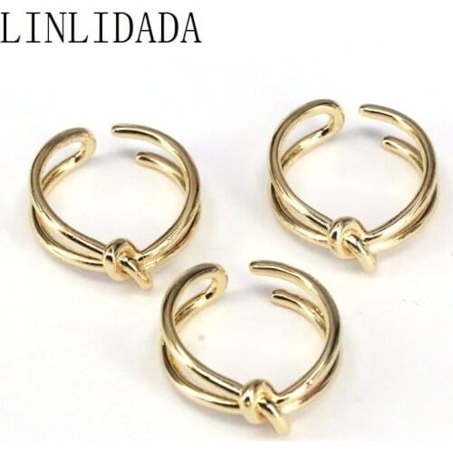 10Pcs Gold Filled Trendy For Women Adjustable Open Cuff Finger Ring Female Simple Jewelry Gifts