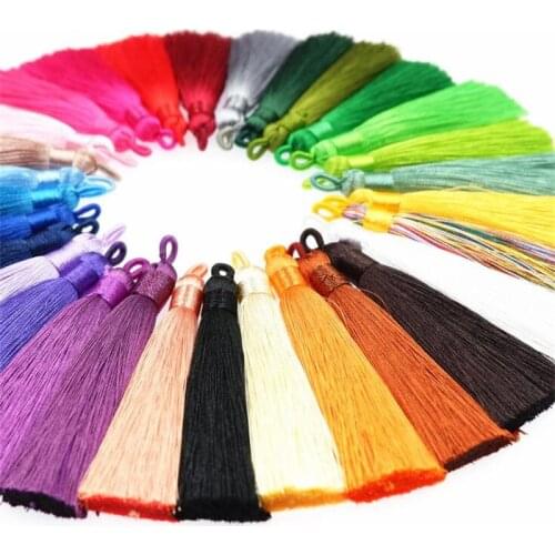 10pcs/lot 8cm Long Multicolor Cotton Silk Tassel Brush for Earring Charm Pendant Satin Tassels DIY Jewelry Making Findings