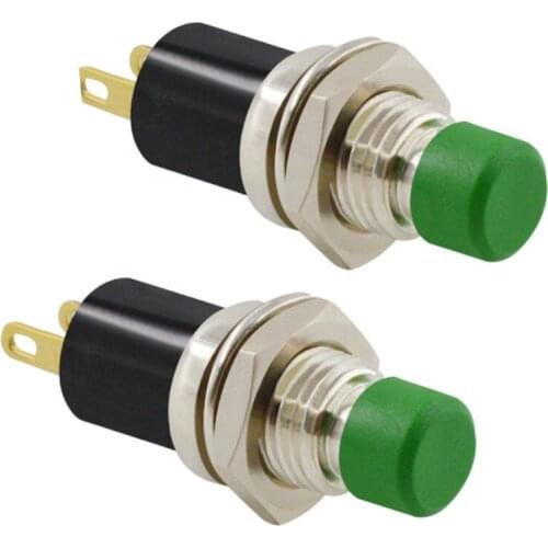 2pcs 16mm 2pin normally open electric LED push button switch 12mm Momentary Self-Reset Self-Locking 3A 250AC