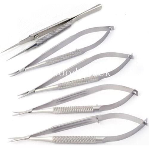3.4,5,6,7,8pcs/set Equipment 12cm /14cm Instruments Needle Holder Micro scissors Tweezers Hand Ophthalmic Surgery Tools