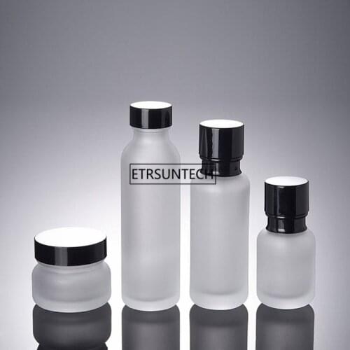 50pcs 50ml Frosted Glass Beak With Pump Lotion Bottle With Plastic Pump,50g frosted Empty cream jar For Packaging F3641