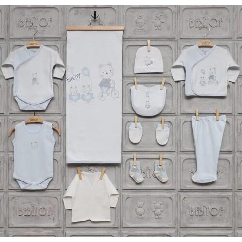 Bebitof Newborn Baby Boys Clothing Cotton Basic Essentials Clothes 10 Piece Layette Wellcome Home Gift Set 0 3 Months