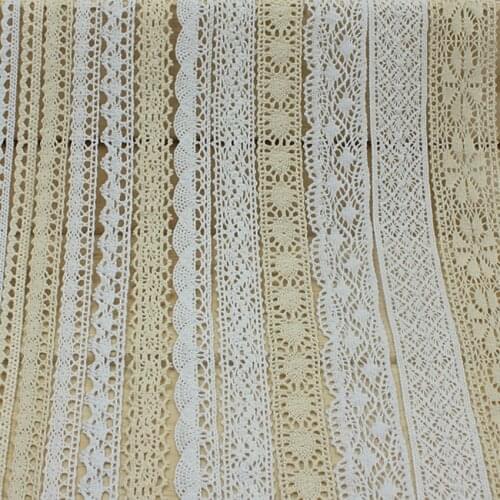 Free Shipping+100% High Quality 2.5-7.5cm 6Yards/lot Width Cotton Fabric Lace Trimming for Christmas DIY crafts