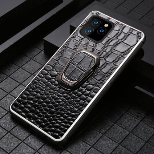 Genuine Leather Phone Case for iPhone 11 Pro Max X XS Max XR 8 Plus 6 6s 7 Plus 5 5S SE 2020 Magnetic Kickstand luxury Cover