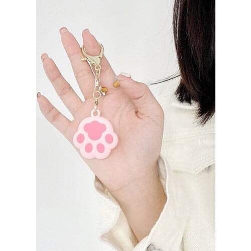For Apple Airtag Case Silicone Protective Sleeve Cat Paw Keychain Cute Cartoon Silicone Soft Cover For Airtag Accessories