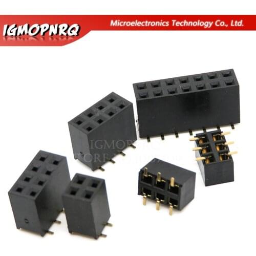 SMT 2.54mm Double Row Female Breakaway PCB Board Pin Header socket Connector Pinheader 2 * 2/3/4/6/10/12/16/20/40Pin For Arduino