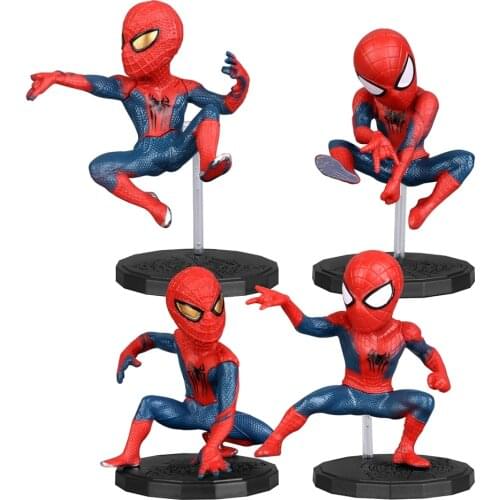 Disney Marvel Avengers Spider Man 4pcs/set 6-8cm Action Figure Posture Anime Decoration Collection Figurine Toy model children