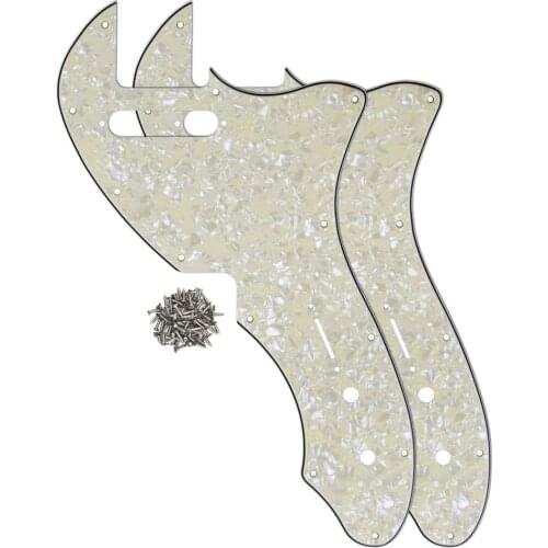 FLEOR 2pcs Aged Pearl Guitar Scratch Plate Pickguard 4ply with Screws for Thinline 69 TL Style Guitar