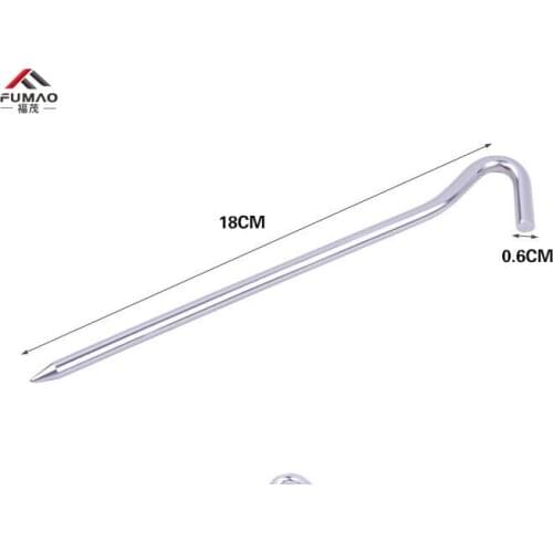 FUMAO 10pcs 18cm Aluminum Tent Pegs Round Tent Stake Alloy Silver Tent Pegs Hiking Camping Outdoor Nails