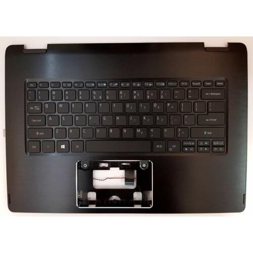 GZEELE Used for Acer Aspire R14 R5-471 R5-471T Laptop Black Upper Case Palmrest & Keyboard 6B.G7TN5.001 bezel US version black