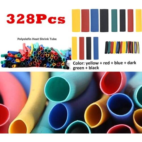 164/328pcs Heat Shrink Tube Kit Shrinking Assorted Polyolefin Insulation Sleeving Heat Shrink Tubing Wire Cable