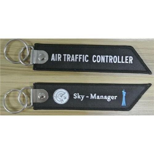 Air Traffic Controller Sky-Manager Customized OEM Fabric Embroidery Keychains