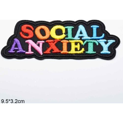 Colorful Social Anxiety Home Is Best Save Water Letters Word Iron On Embroidered Clothes Patches For Jeans Backpacks Clothing