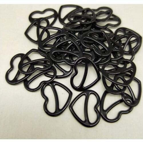 Bra material PP metal bra strap hooks Nylon Coated Lingerie Heart shape 12 mm 100 pcs/lot