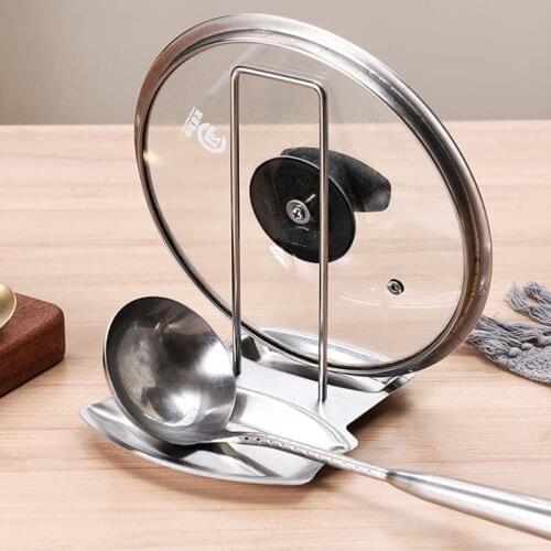 Multifunctional Pot Cover Rack Stainless Steel Kitchen Storage Organizer Creative Detachable Soup Spoon Cutting Board Shelf