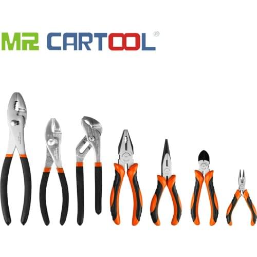 MR CARTOOL 7Pcs Electrician Pliers Set Wire Multifunctional Cable Cutter Plier Set For DIY & Home Use Handle Tools