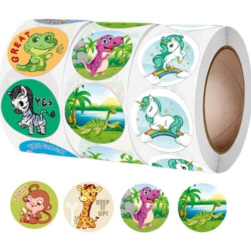 500PCS Stickers for Kids Cute Animal Dinosaur Children Reward Stickers Teacher Supplie for Classroom Potty Training Motivational