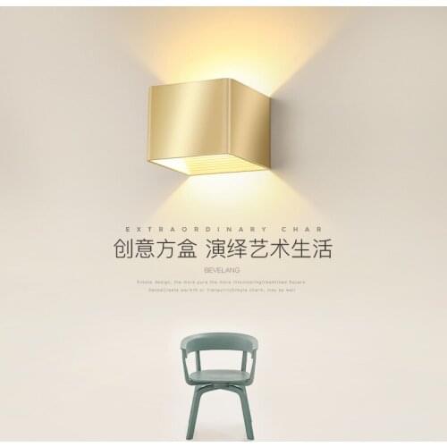 Nordic led wood luminaria led industrial decor mirror light luminaria de parede living room lamp