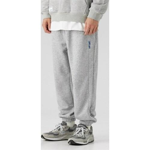 2021 Fall/Winter Japanese Mens Knit Pants Pure Color Basic Style All-match Casual Youth Fashion Plus Velvet Sweatpants