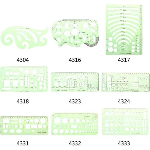 Plastic Circles Squares Geometric Template Ruler Stencil Measuring Mechanical