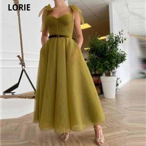 LORIE A-line Organza Evening Dresses Robe De Soiree Sexy Sweetheart Sash Corset Vestidos De Fiesta Largos Elegantes Party Gowns