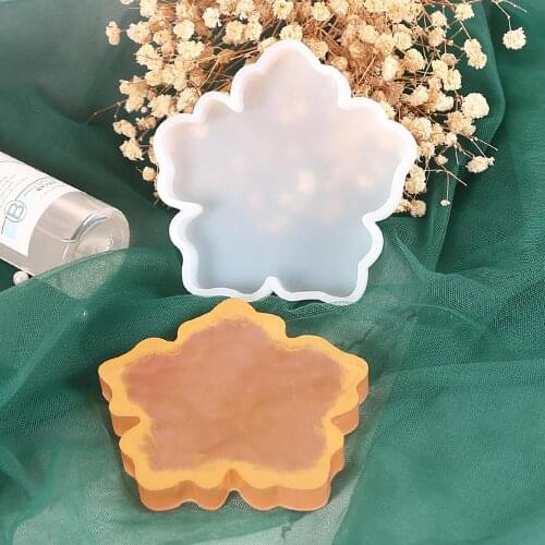 Small Size Flower Coaster Silicone Epoxy Resin Mold DIY Jewelry Tray Craft Decoration Making Tools