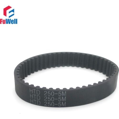 5pcs HTD5M 250-5M 265-5M 285-5M 360-5M Timing Belt 50T 53T 57T 72T 15/20/25mm Width Timing Pulley Belt 5mm Pitch Gear Belt