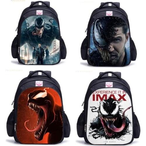 Disney Marvel Venom Backpack for Men Boys Anime Breathable Backpack Middle School Student School Bag Child Traveling Backpack