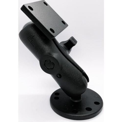 1-Inch Diameter Ball Mount with 2.4-Inch Round Base and Square Base with Universal AMPs Hole Pattern