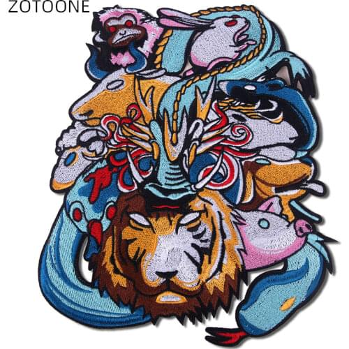 Sewing Embroidery Patches Cartoon Zodiac Signs Patch Big Back Sew on Cloth Sticker for Jackets DIY No Glue Badge Accessories H