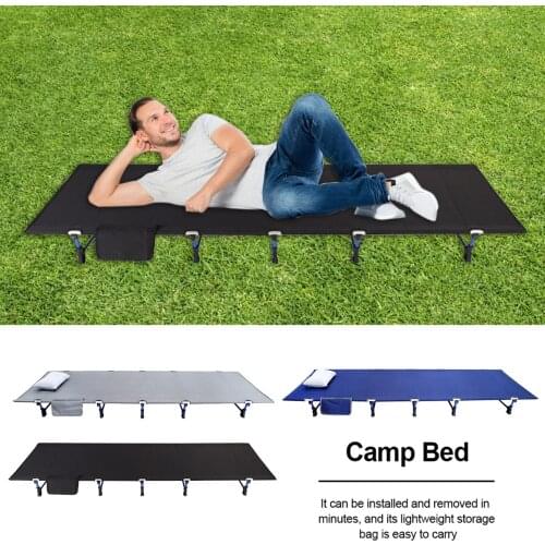 Folding Camping Cot Portable Camp Bed Single Person Bed Outdoor Camp Mat Tent Mattress Safe Comfortable Cotto For Camping/hiking