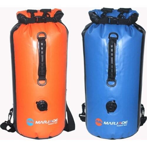 30L Drifting Waterproof Dry Bag With Air Nozzle Foldable Outdoor Swimming Storage Bag Dry And Wet Separation PVC Frosted Dry Bag
