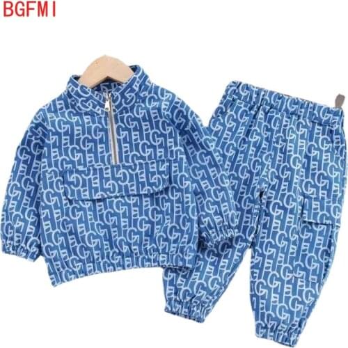 Boys Sports Set Spring Autumn Casual Toddler Boys Clothes Windproof Patchwork Hoodie+ Pant Children Clothing Set Kids Tracksuits