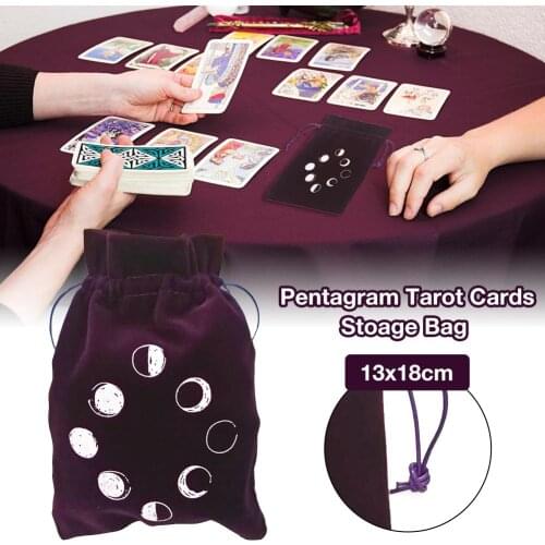 13x18cm Thick Velvet Tarot Card Storage Bag Oracle Card Storage Bag Chess Board Game Drawstring Bag Tarot Cards Container Bag
