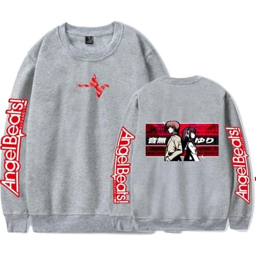 Angel Beats Sweatshirt Men/women Fashion Cotton Harajuku Anime Sweatshirt Pullover Men/women New Hip Hop Angel Beats Sweatshirt