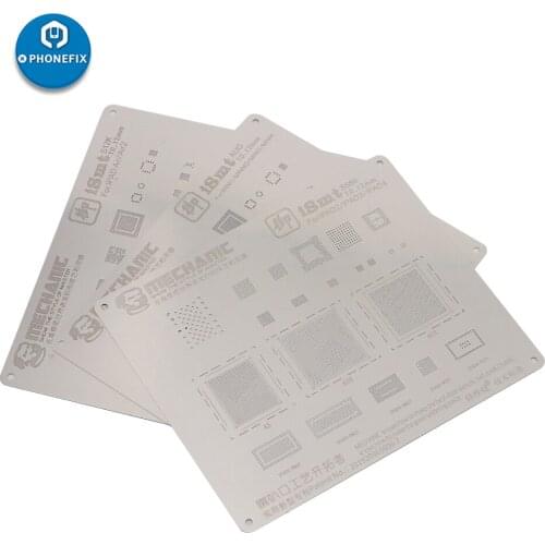 Mechanic ISMT Universal BGA Reballing Stencil Power IC Planting Tin Steel Mesh For iPad Air12 Mini 234 Pro Motherboard IC Repair